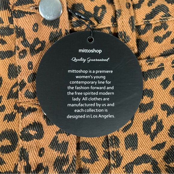 MITTOSHOP Animal NWT Print Denim Button Down Raw Hem Skirt Women's Medium #718 - Picture 5 of 11